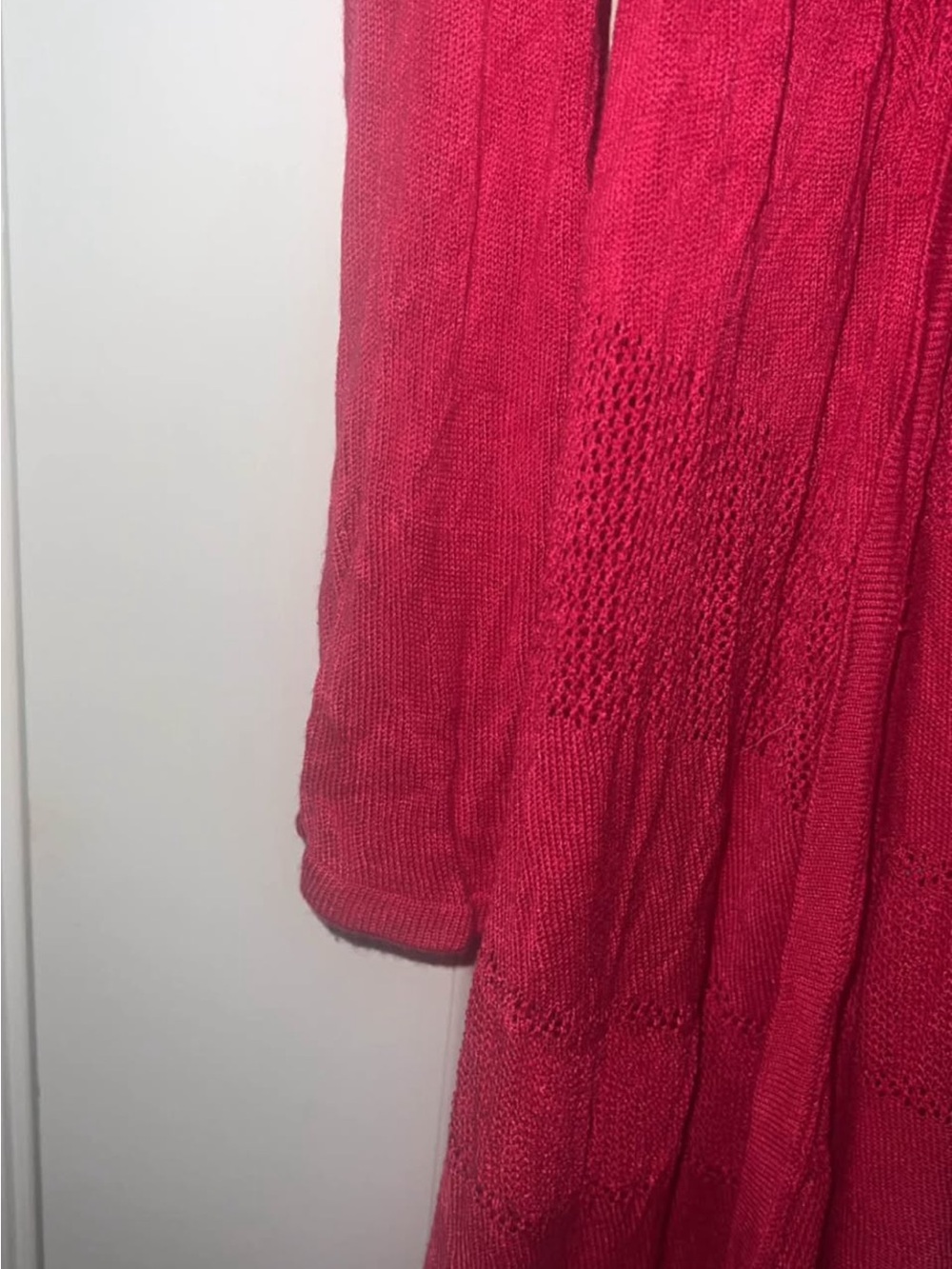 torrid Deep Raspberry Open-Front Knit Duster Cardigan - Picture 5 of 5
